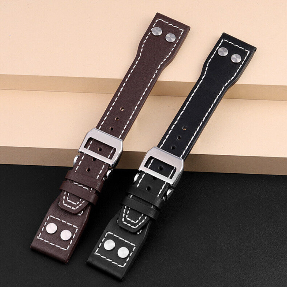 Mens High Quality Genuine Leather Watch Band Strap 20/21/22mm Fit IWC PILOT’S