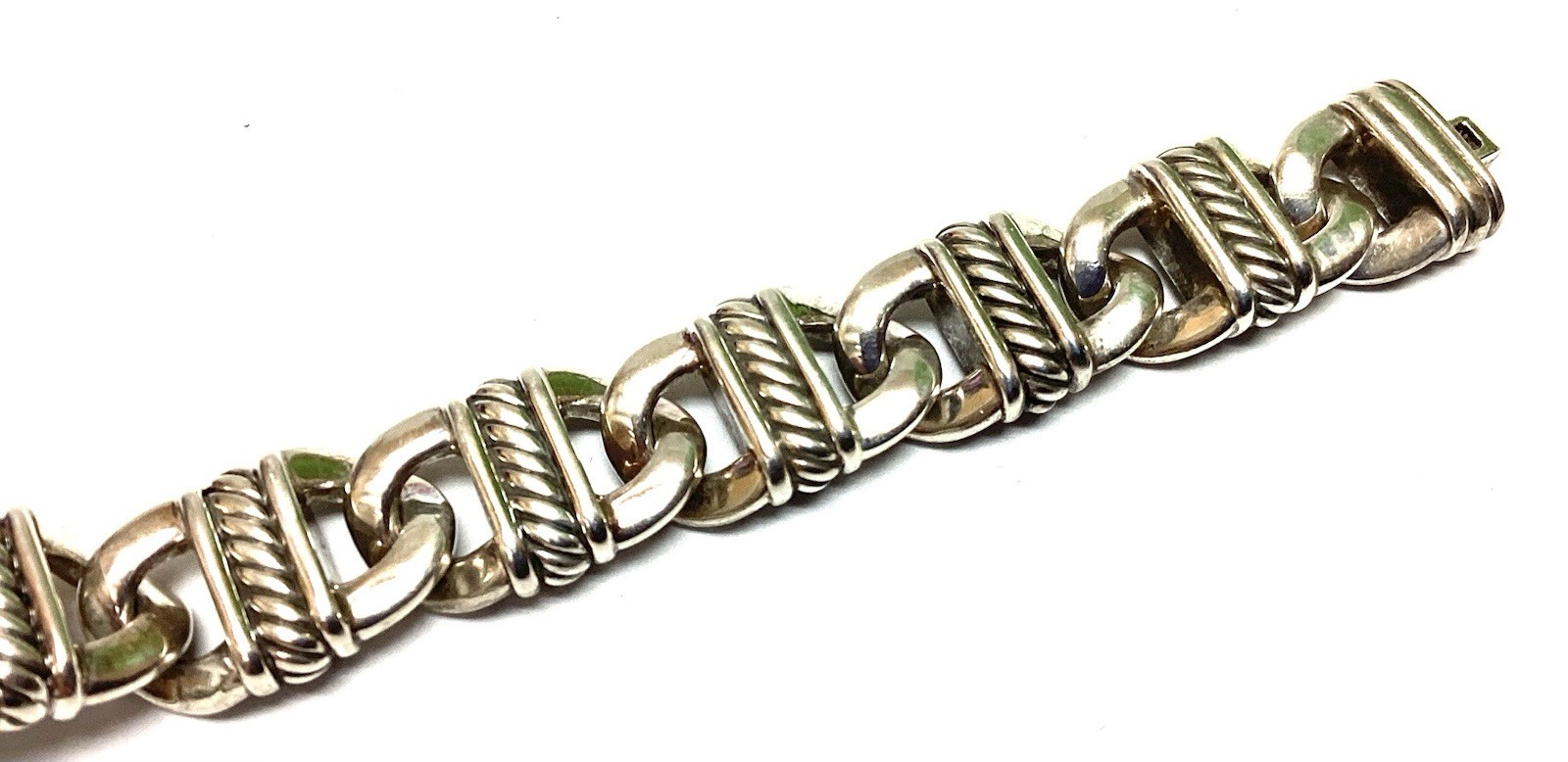 David Yurman ID Madison 8 1/4” Bracelet Black Diamond Sterling Silver 61.0g