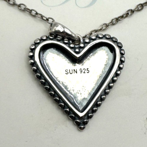 Brilliance Fine Jewelry Heart Love Sterling Silver Pendant 18″
