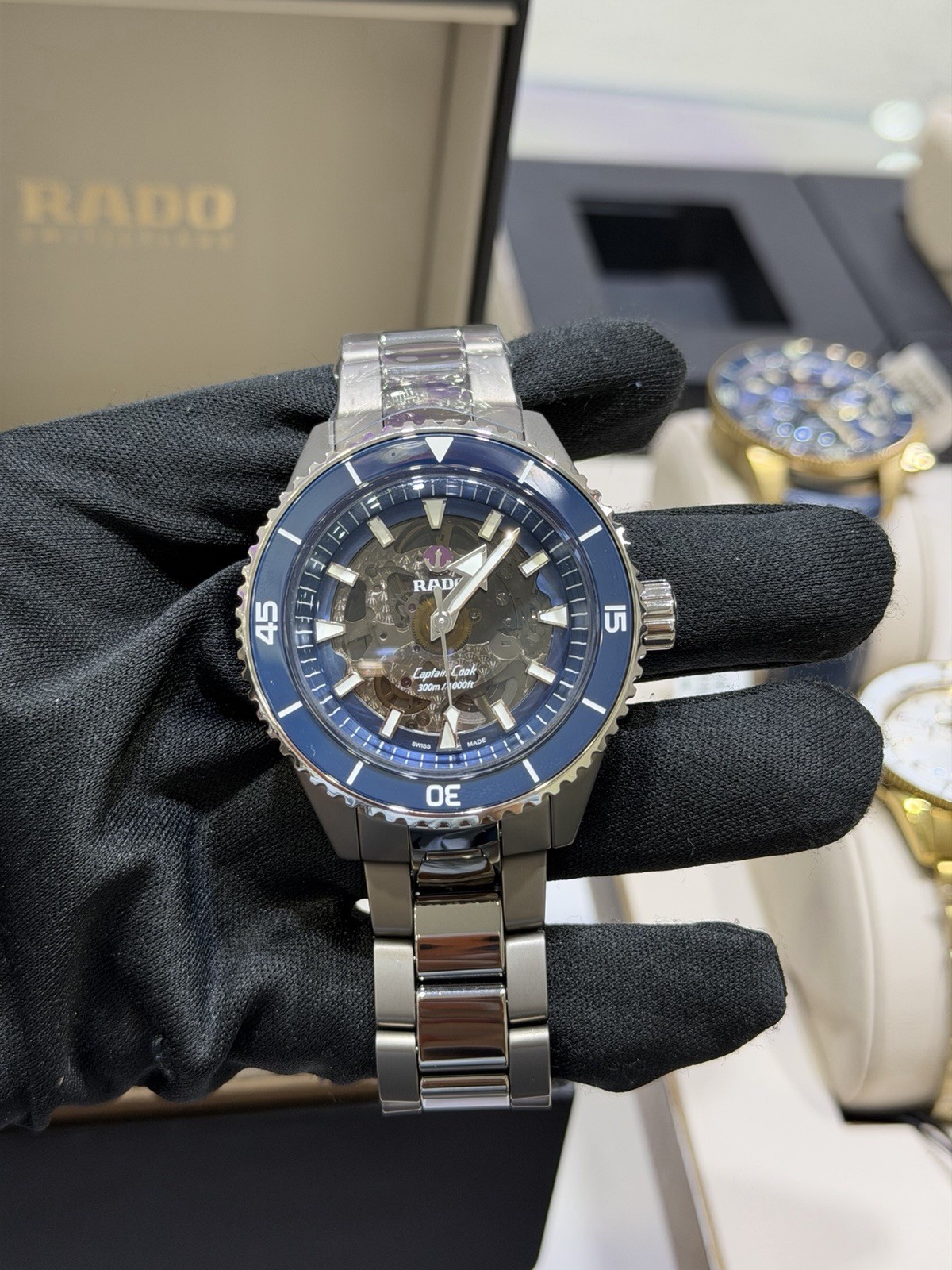 New Rado Captain Cook 43MM High-Tech Ceramic Blue Dial Men’s Watch R32128202