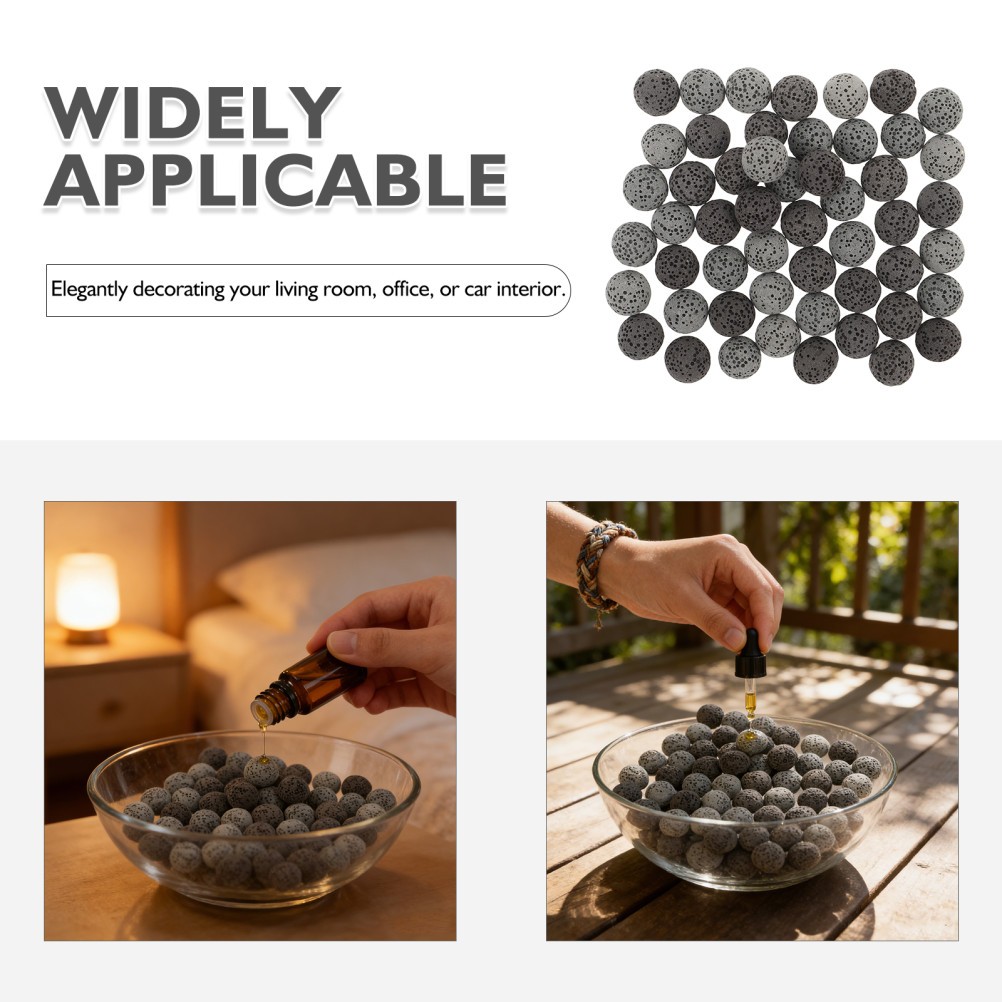 2 Set Portable Volcanic Stone Essential Oil Diffuser Stones Reusable Decor Set