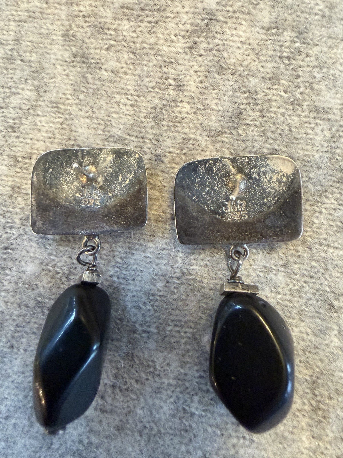 Janice Lee Riley JLR SignedSterling 925 Earrings Modernist Eclectic Artisan Boho