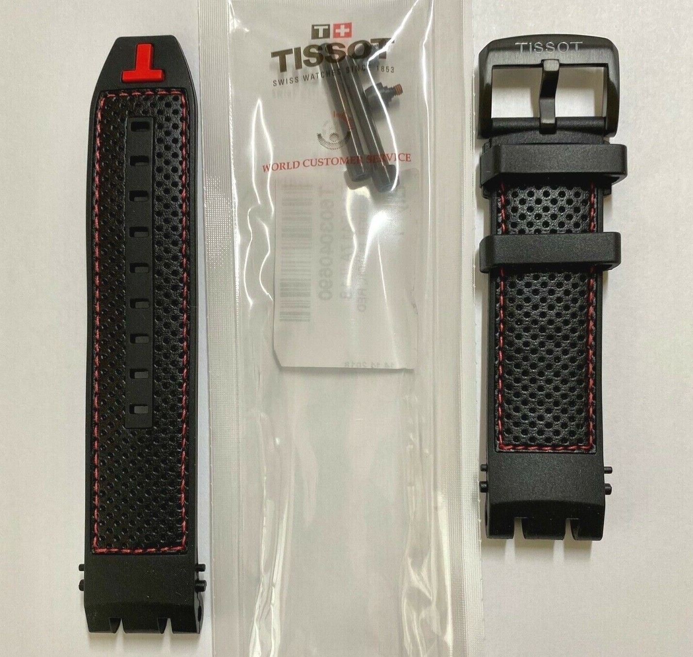 Original Tissot T-Race T115417A T115407A T115427A Black Rubber Watch Band Strap