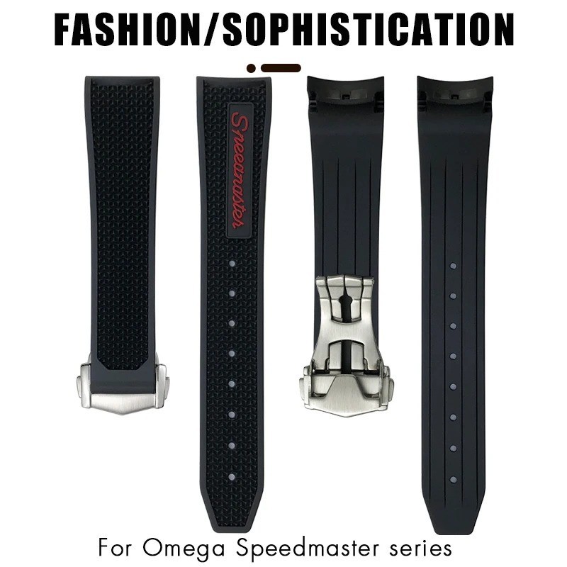 18mm 19mm 20mm 21mm Rubber Watch Band Strap Fits Omega Speedmaster MoonSwatch