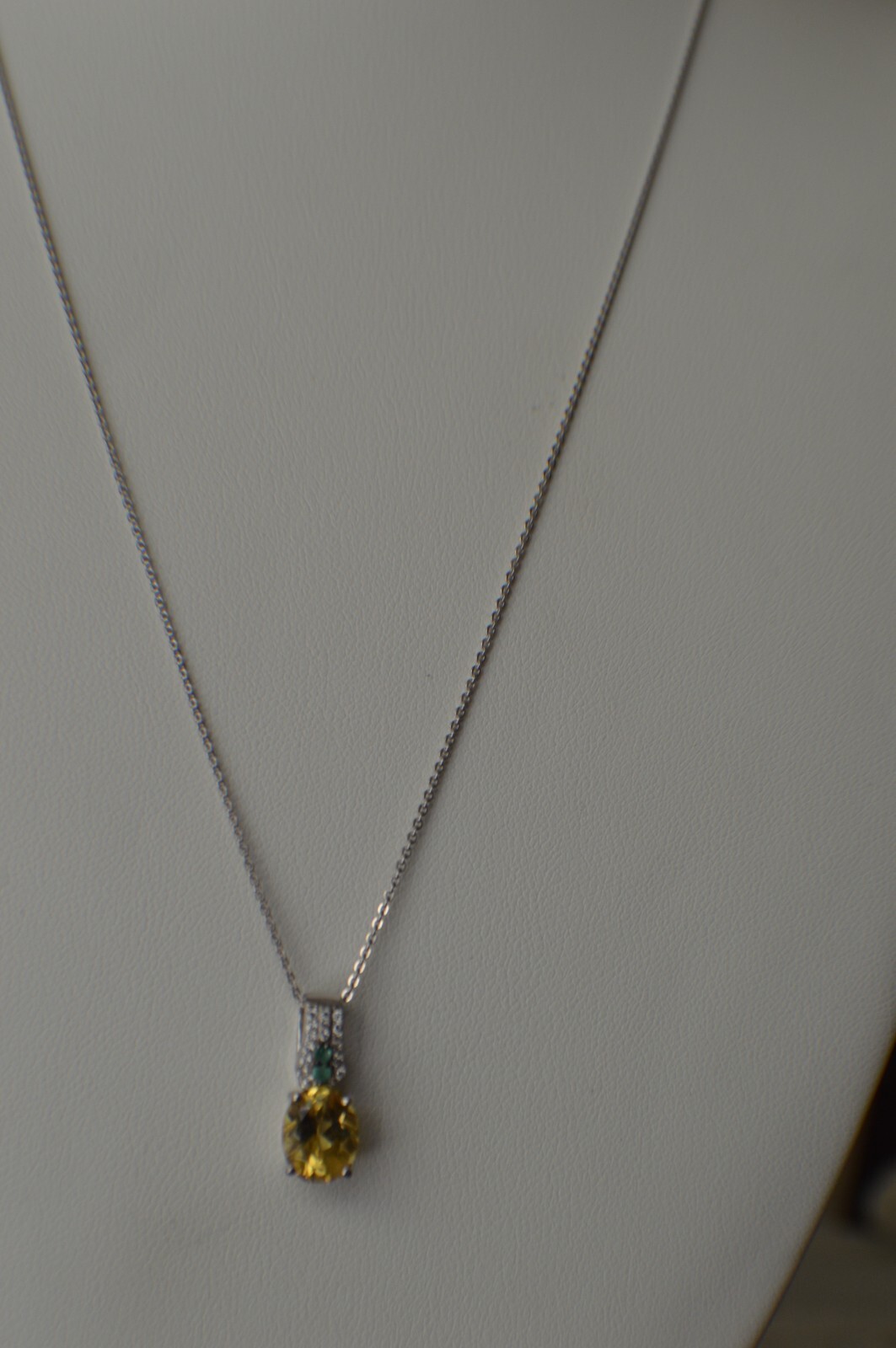 1.90ct AAAA Heliodor / Multi Gem Pendant w/20″ Chain in Rhodium over Fine Silver