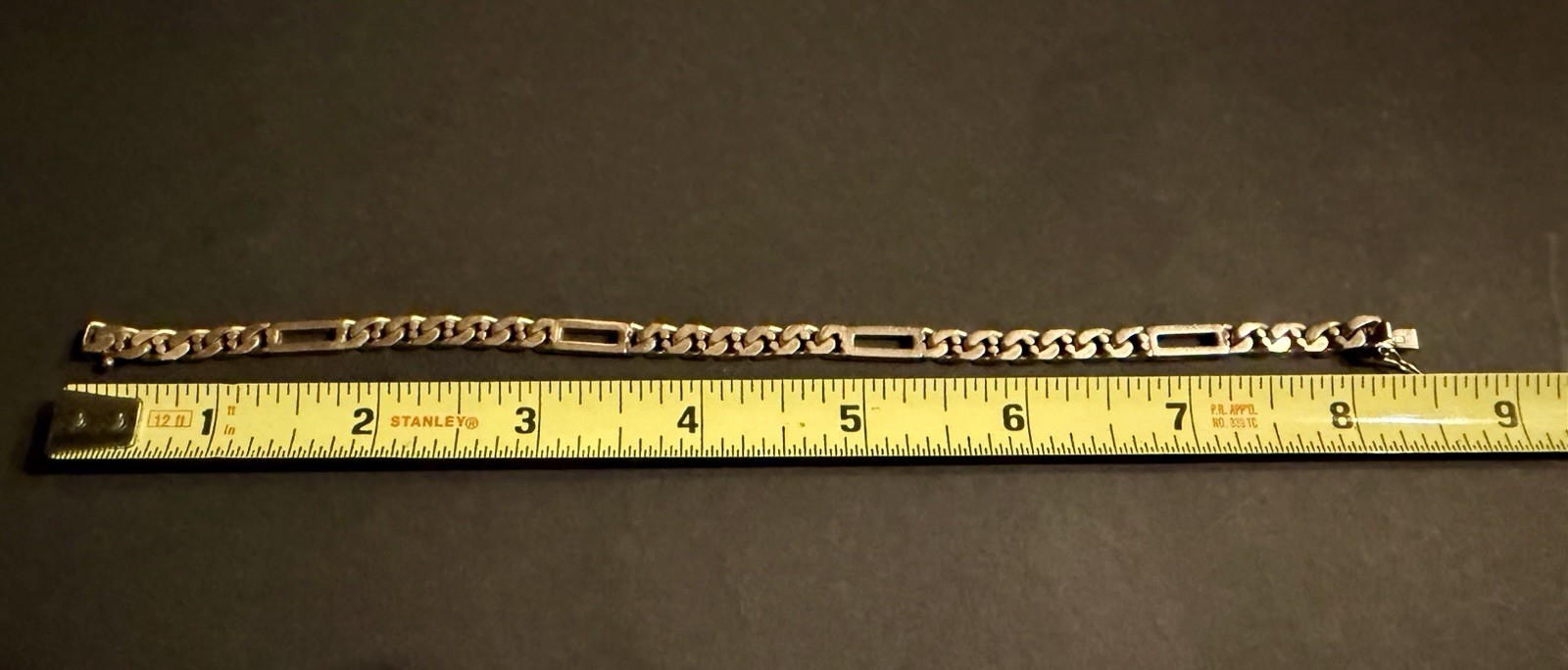 Vintage 14K Yellow Gold Fancy Figaro Bracelet Solid 20.9g Italy 8.5 in