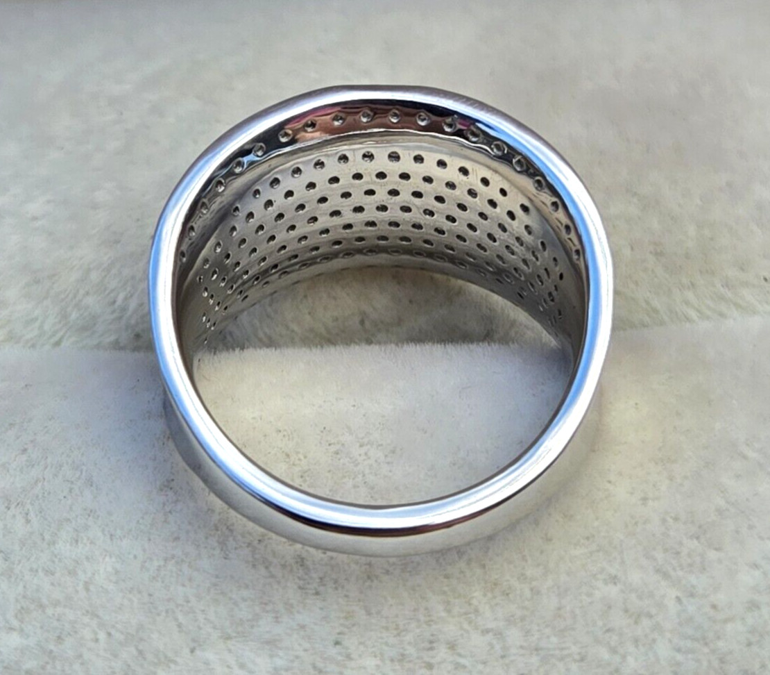 Natural Diamond Pavé Cluster Ring in Platinum Over Sterling Silver 1cttw, Size 6