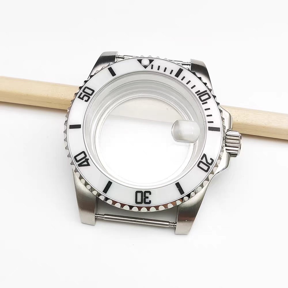 Sapphire Glass Watch Case 40mm Fit NH34 NH35 NH36Silver transparent bottom shell