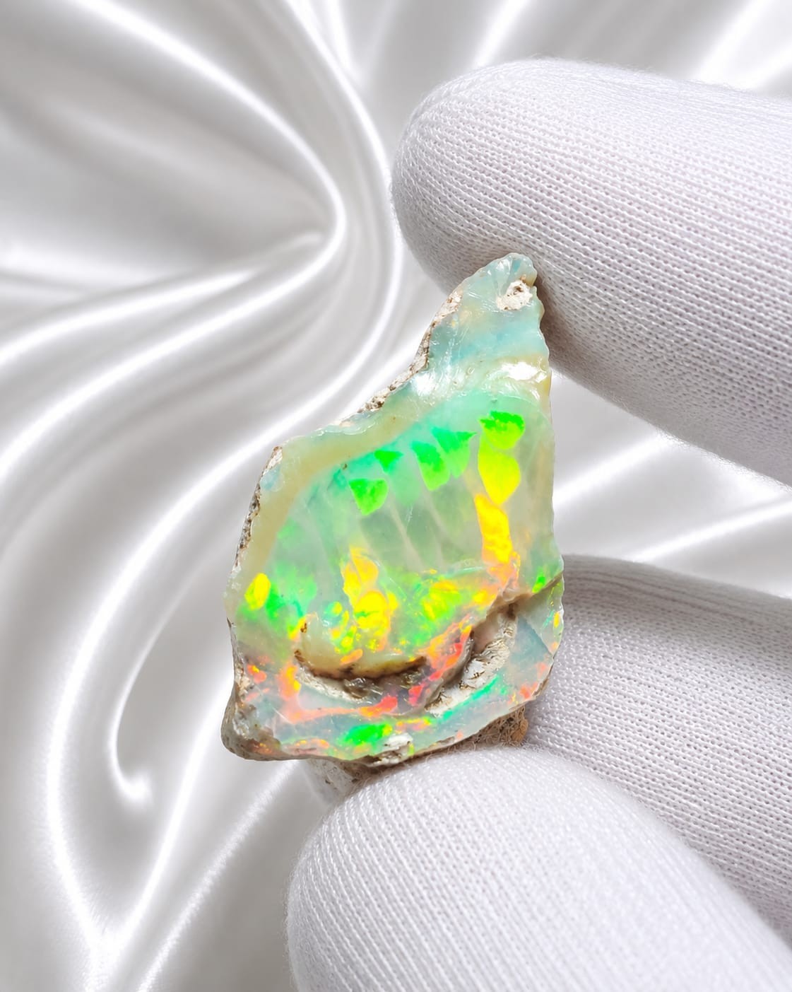 Natural White Opal Rough 15.70 CTS, Ethiopian Welo Opal Raw Gemstone For Jewelry