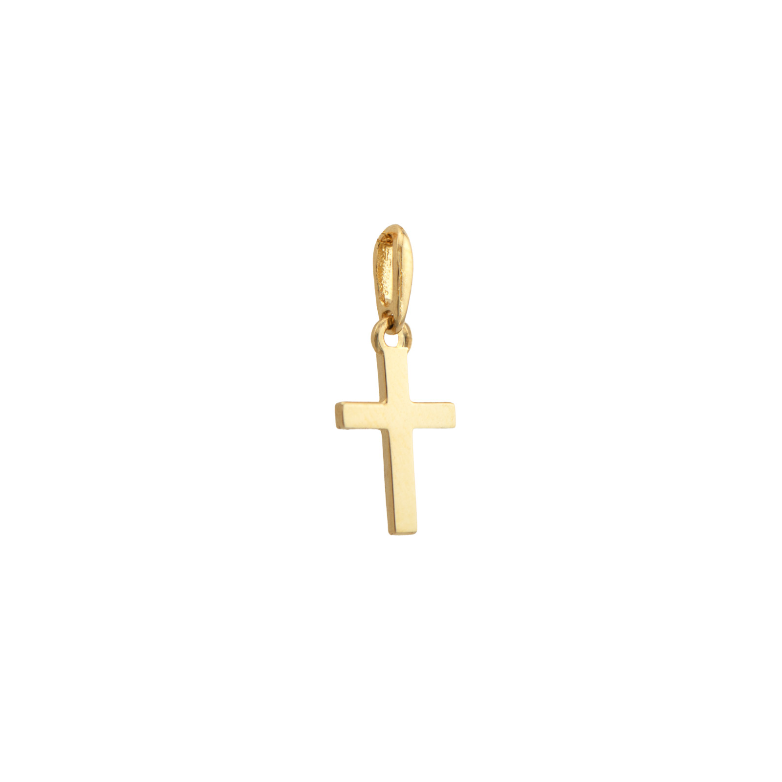 10K or 14K Solid Gold Small Cross Pendant Charm Dainty Religious Necklace Women