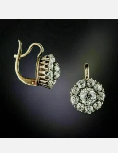 1.50Ct Lab Created Diamond Round Halo Huggie Earrings 14K Yellow Gold Finish