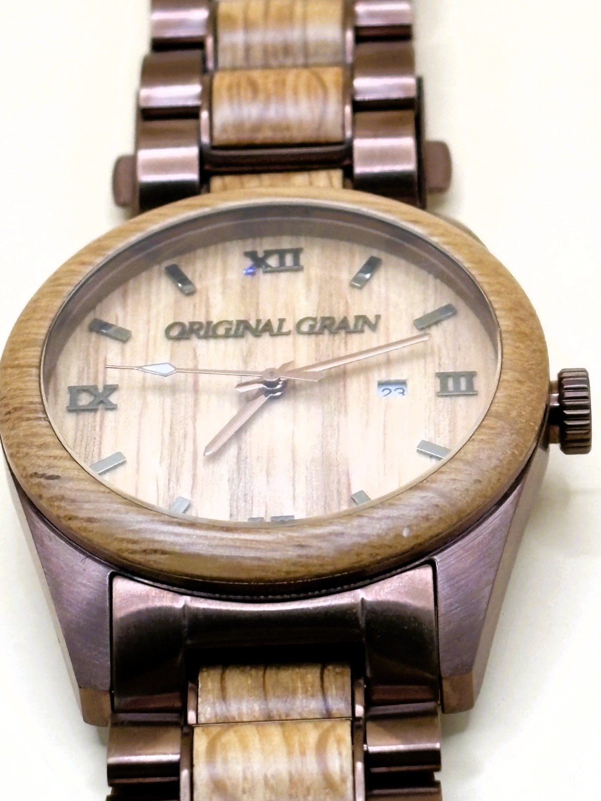 Original Grain Whiskey Wood Espresso steel in box and working