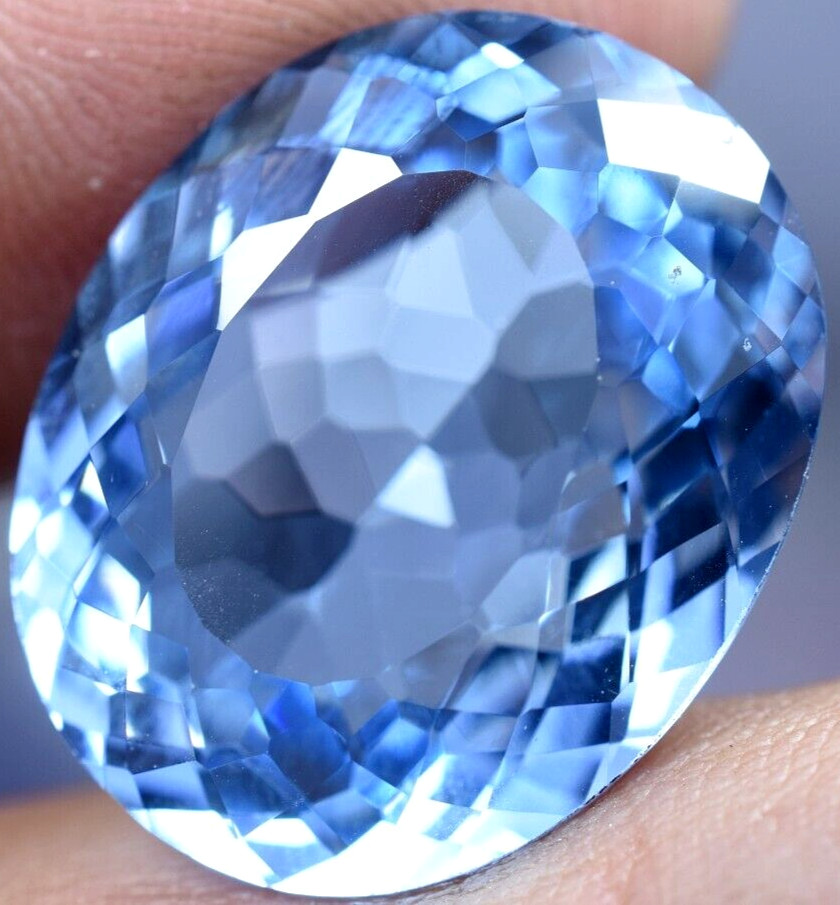 Natural 22.65Ct Namibia Jeremejevite Flawless Certified Oval Cut Loose Gemstone
