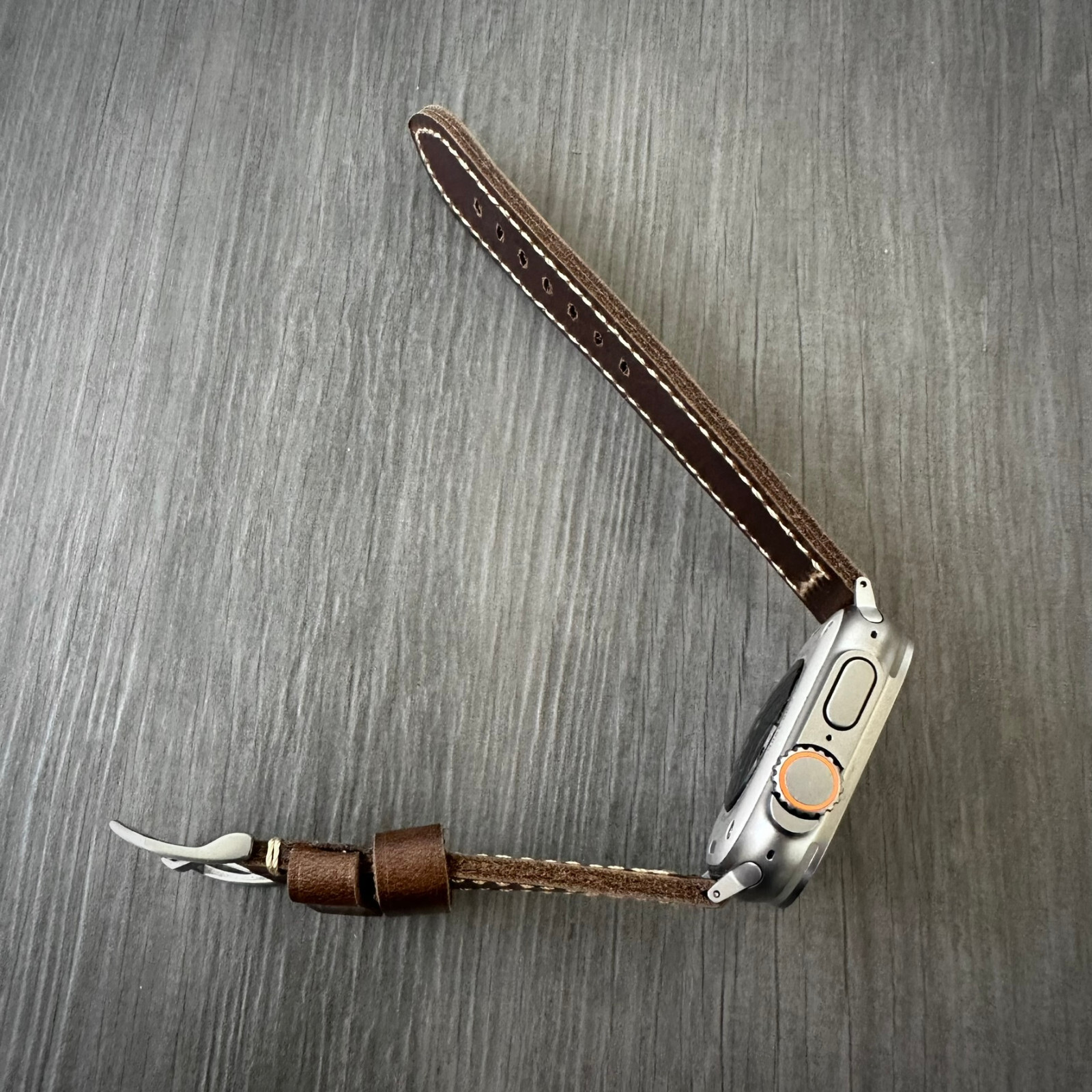 Dark Brown Leather Watch Strap Band For NEW Apple watch Ultra 1 2 49mm
