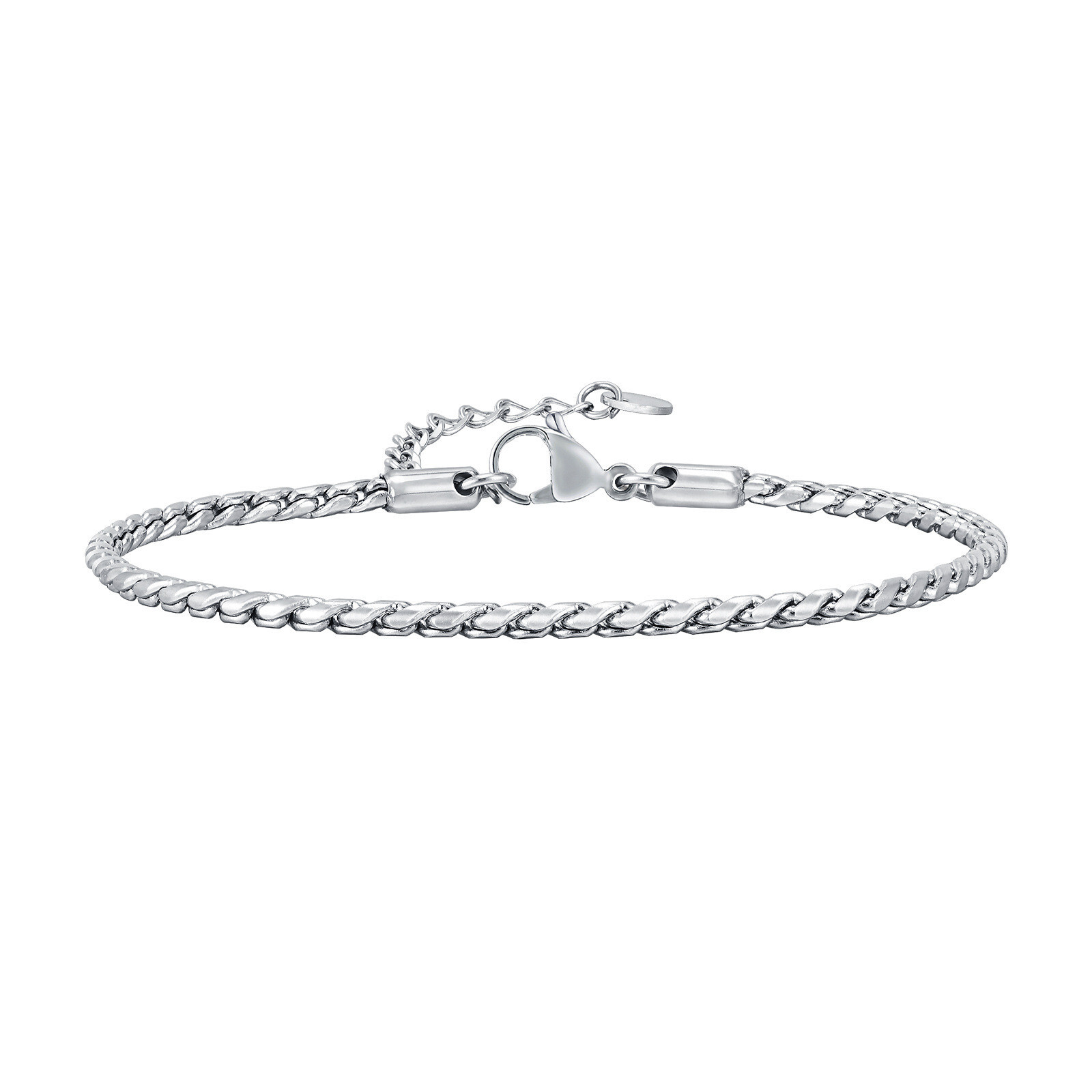 18-23CM Silver Chain Bracelets 2.5mm Women’s Engagement Jewelry Stainless Steel