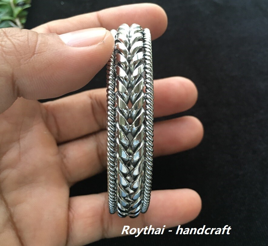 Bracelets Bangle Handmade Stainless Steel welding wire Silver Color #3