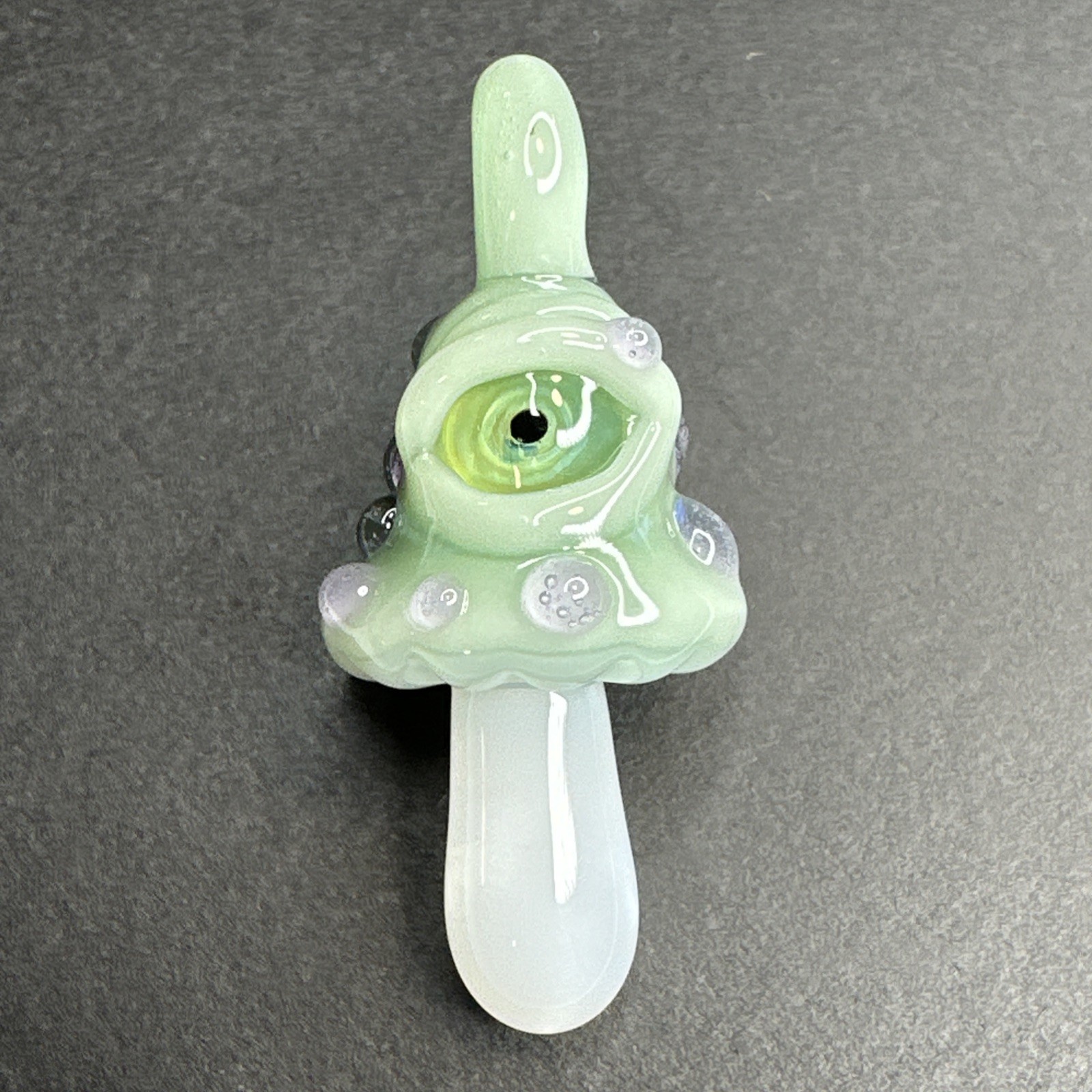 Handmade Art Glass Heady Mushroom Eyeball Pendant Borosilicate Blown Focal Bead