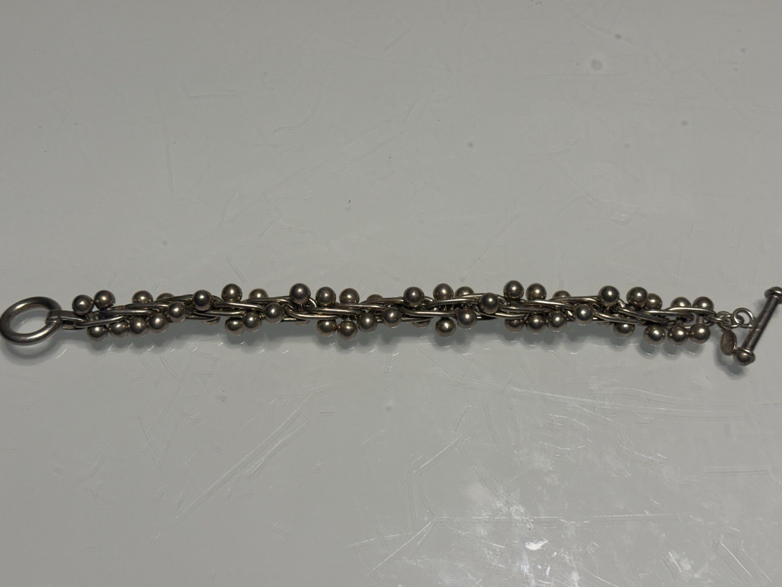 Silpada 925 Sterling Silver DNA Bead Ball Link Toggle Bracelet – Mexico