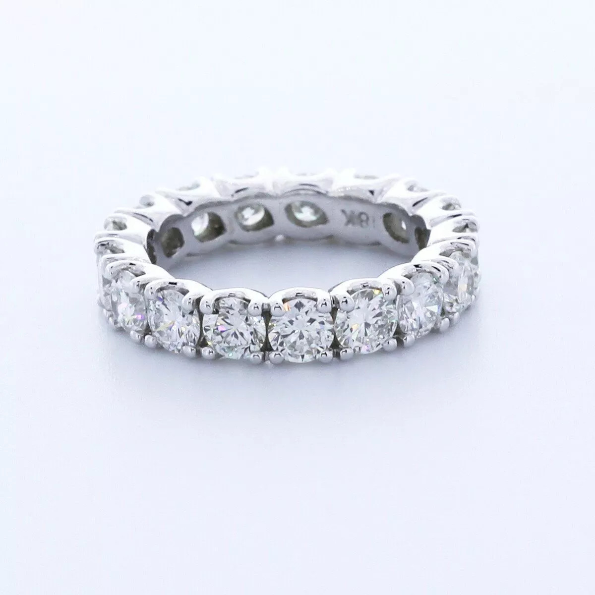 18K Gold Eternity Wedding Ring Classic 3.50 Carat Round Lab-Grown Diamond E VVS2