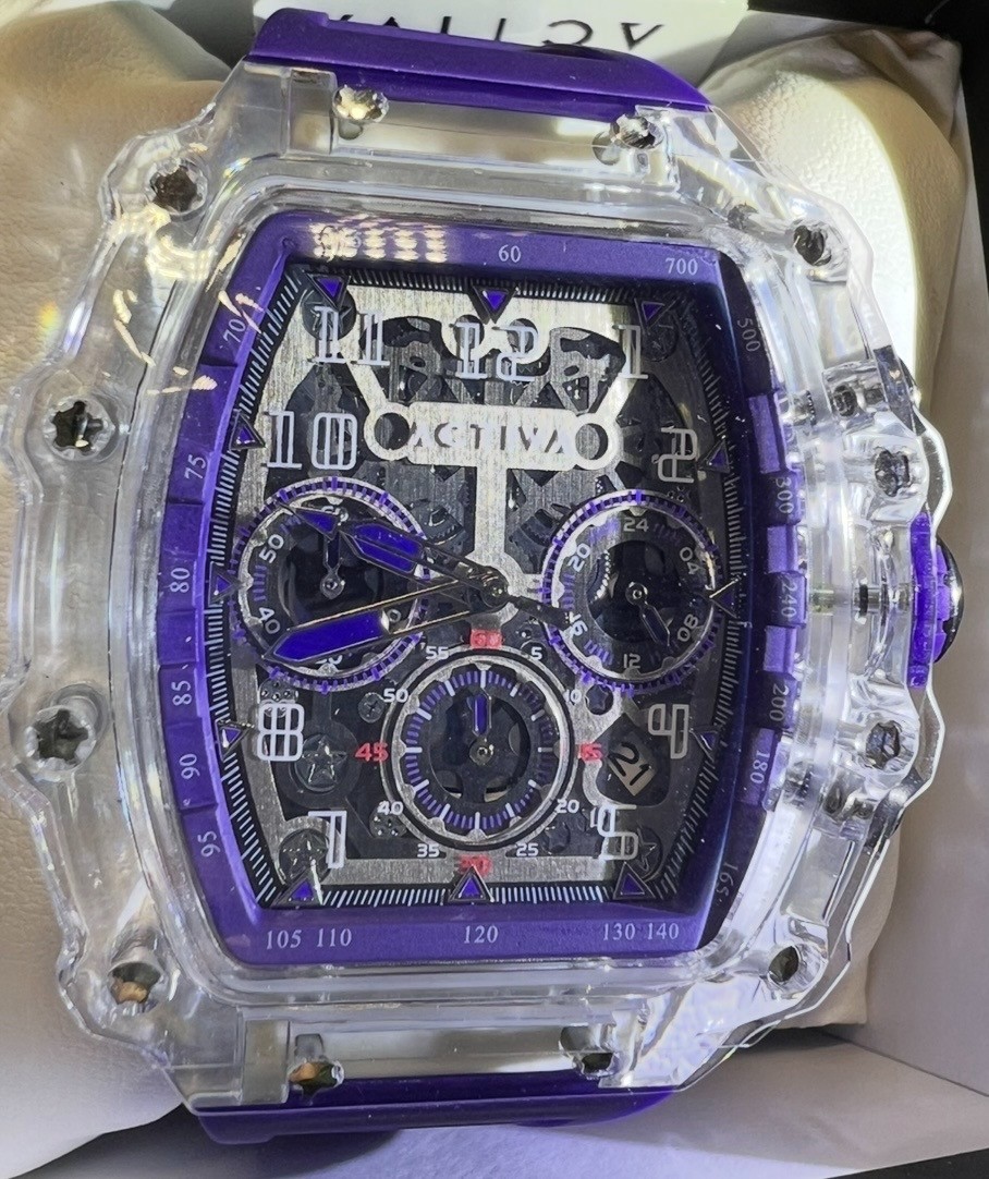 Activa X Invicta Men’s Watch | Skeleton Dial | 44.3mm | Purple | ACW2305-010