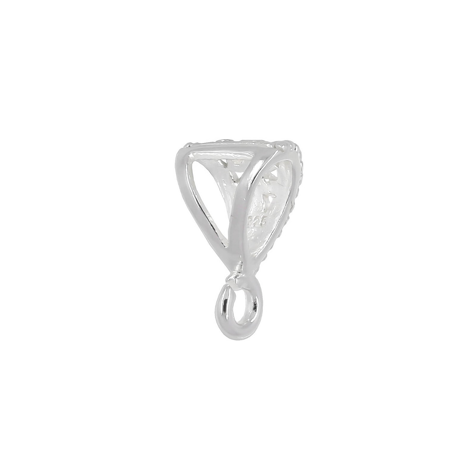 Sterling Silver Flower Pendant Clasp Bail Connector with Open Loop #51175