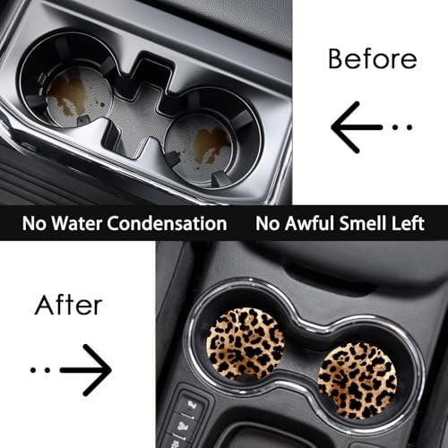 2 Pack Bless Car Coasters for Cup Holder,Neoprene Anti Slip Mat | 2PCS Rose