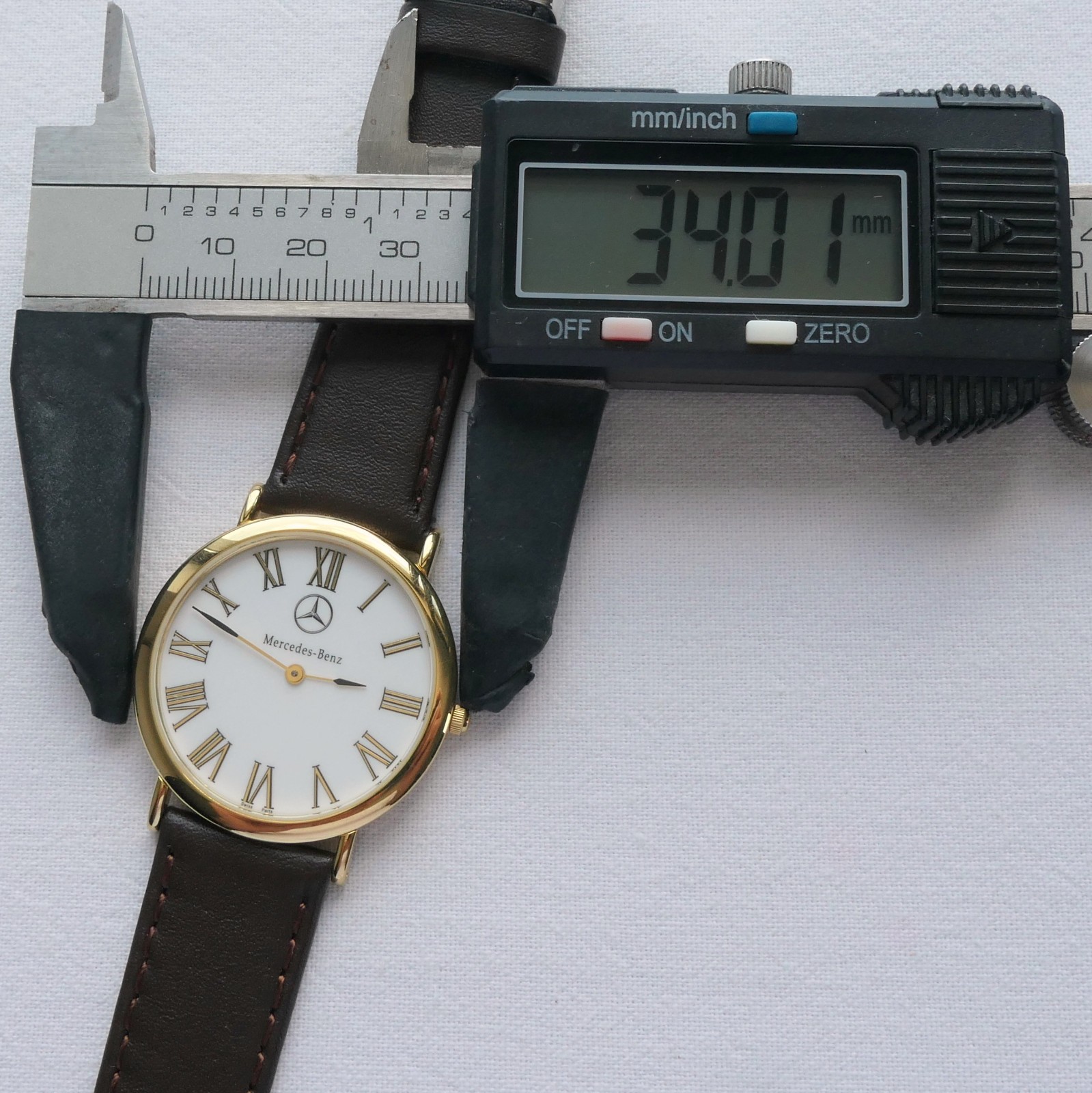 Mercedes Benz Classic Car Accessory 18k Gold Plated Swiss Made Luxury Watch