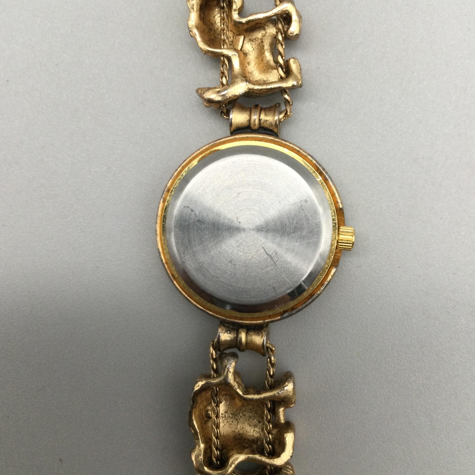 Vtg Jennie B Dog Watch 24mm Womens Slide Charm Bracelet New Battery 7.5″