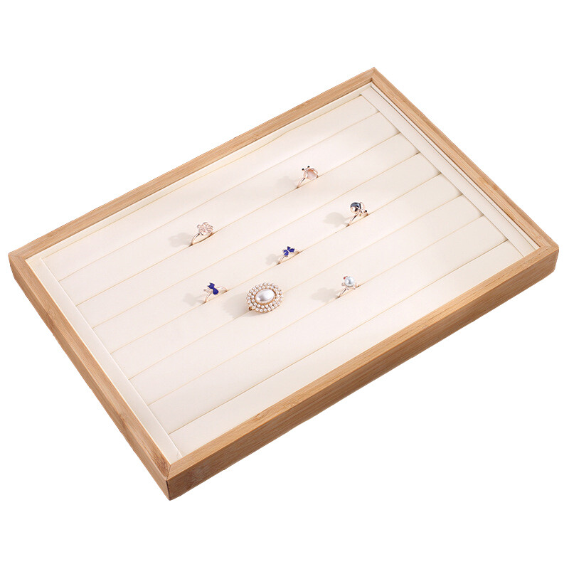 Bamboo Jewelry Display Tray Necklace Bracelet Ring Earring Organizer Showcase