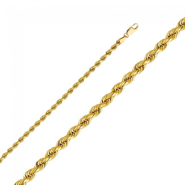 14K Yellow Gold 4mm 26″ Rope Chain EJCN35128