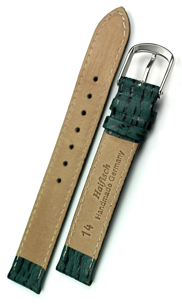 14mm Real Shark leather Band made Germany Graf Watch Strap Green