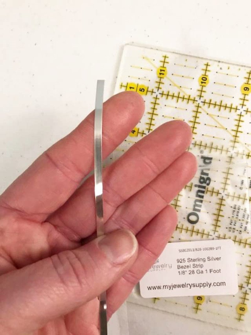 925 Sterling Silver Bezel Strip 1/8″ X 28 Ga (3.18 X 0.32Mm) 1FT | 928 Sterling