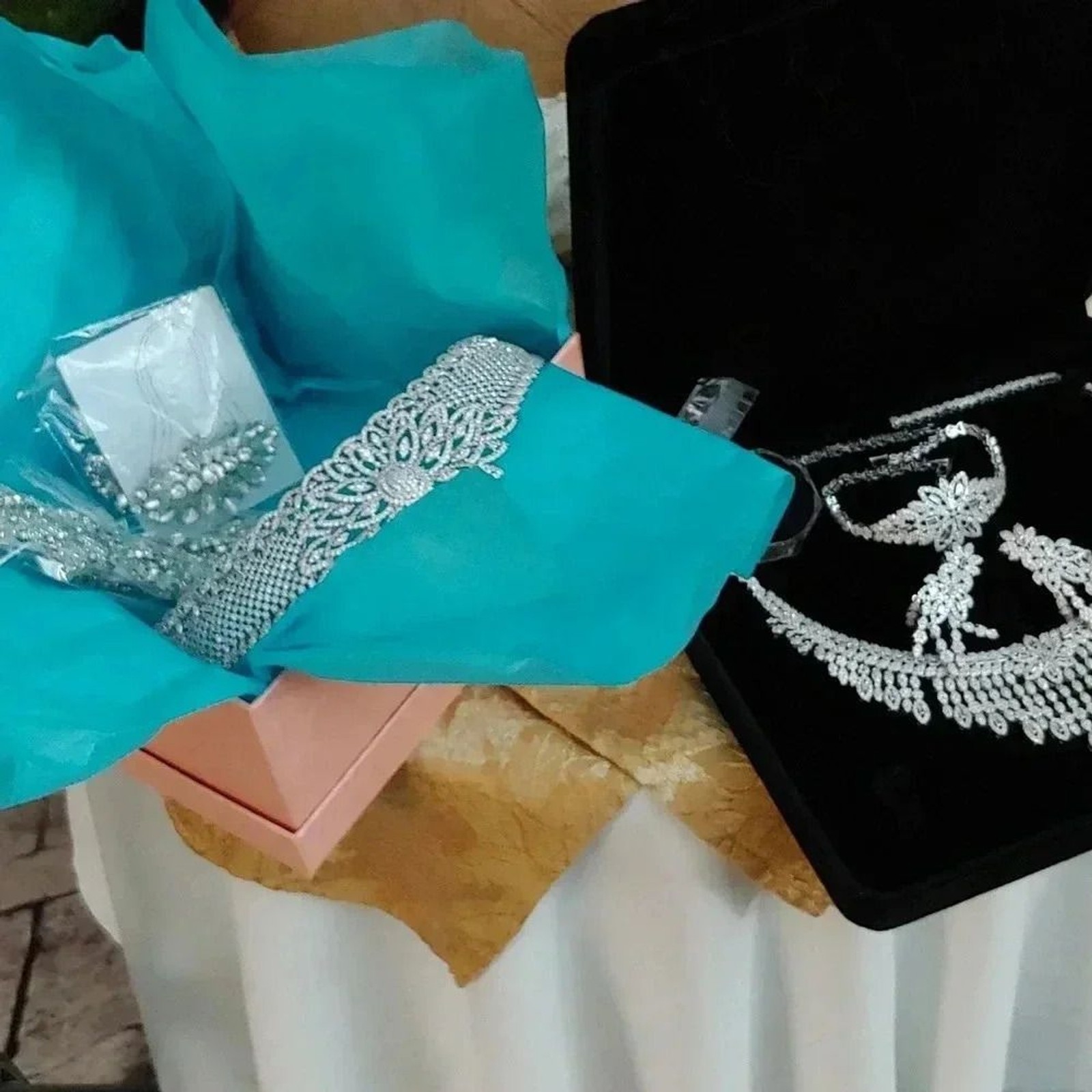 7pc Handmade Unique One-Of-A-Kind Bridal Tiara Package