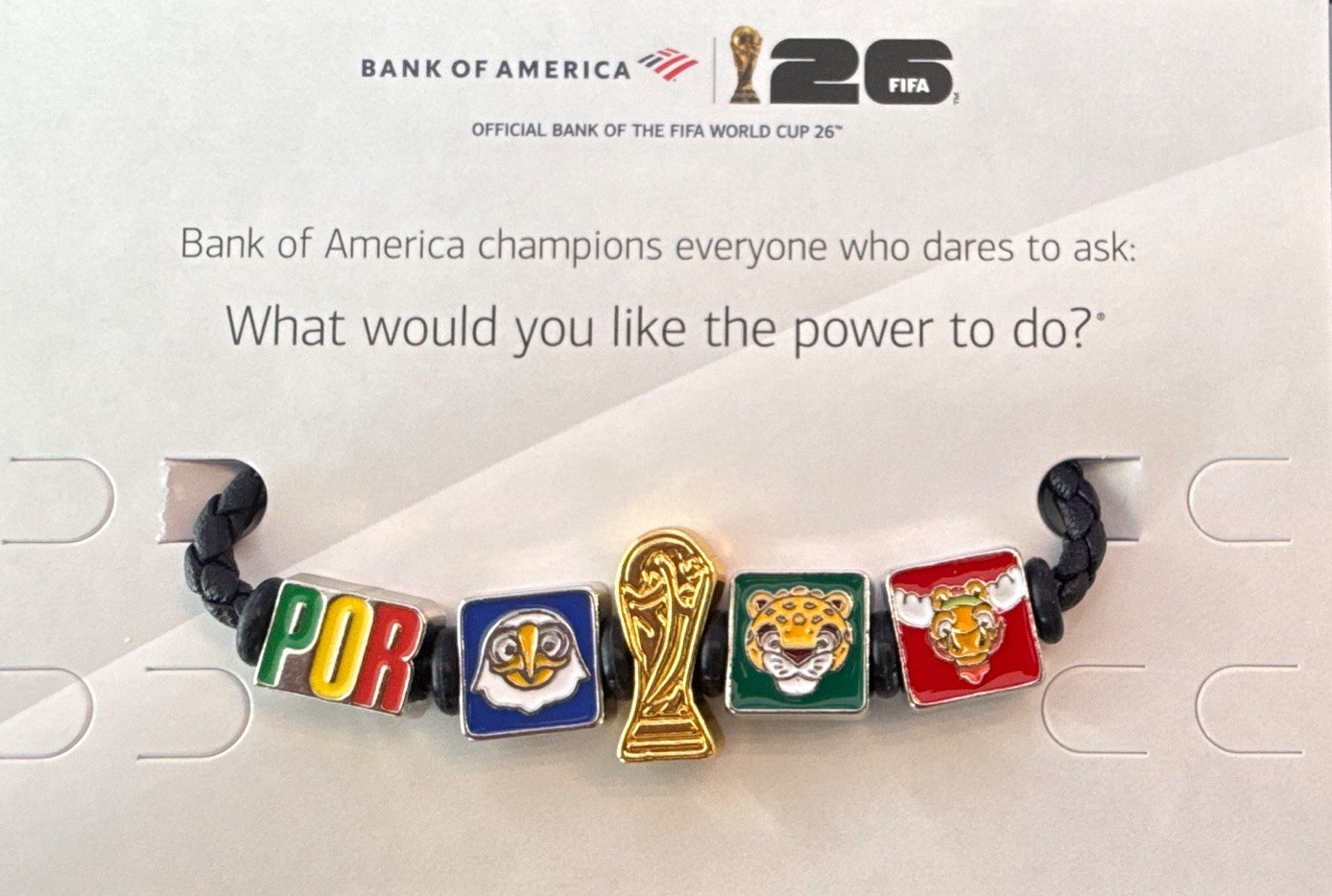 FIFA World Cup 26 Cord Bead Charm Bracelet Multicolor Portugal “POR”