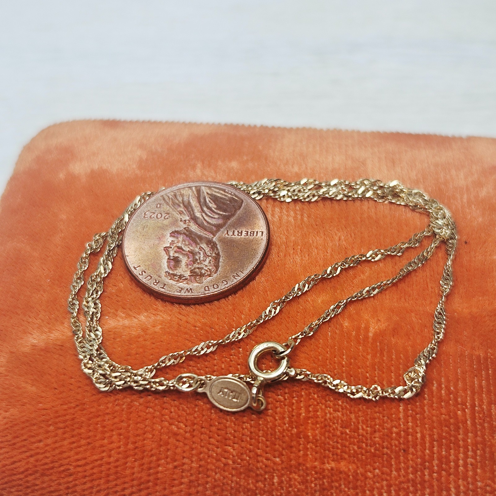14k 585 Yellow Gold Singapore 16″ Chain 1.2mm Necklace Italy 1.4gr