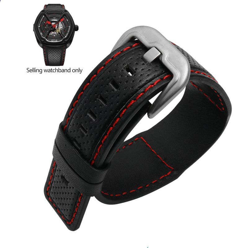 Genuine Leather Watch Band Fit For Dietrich Suunto OTC-AO1 OT-3 Stitches Belt