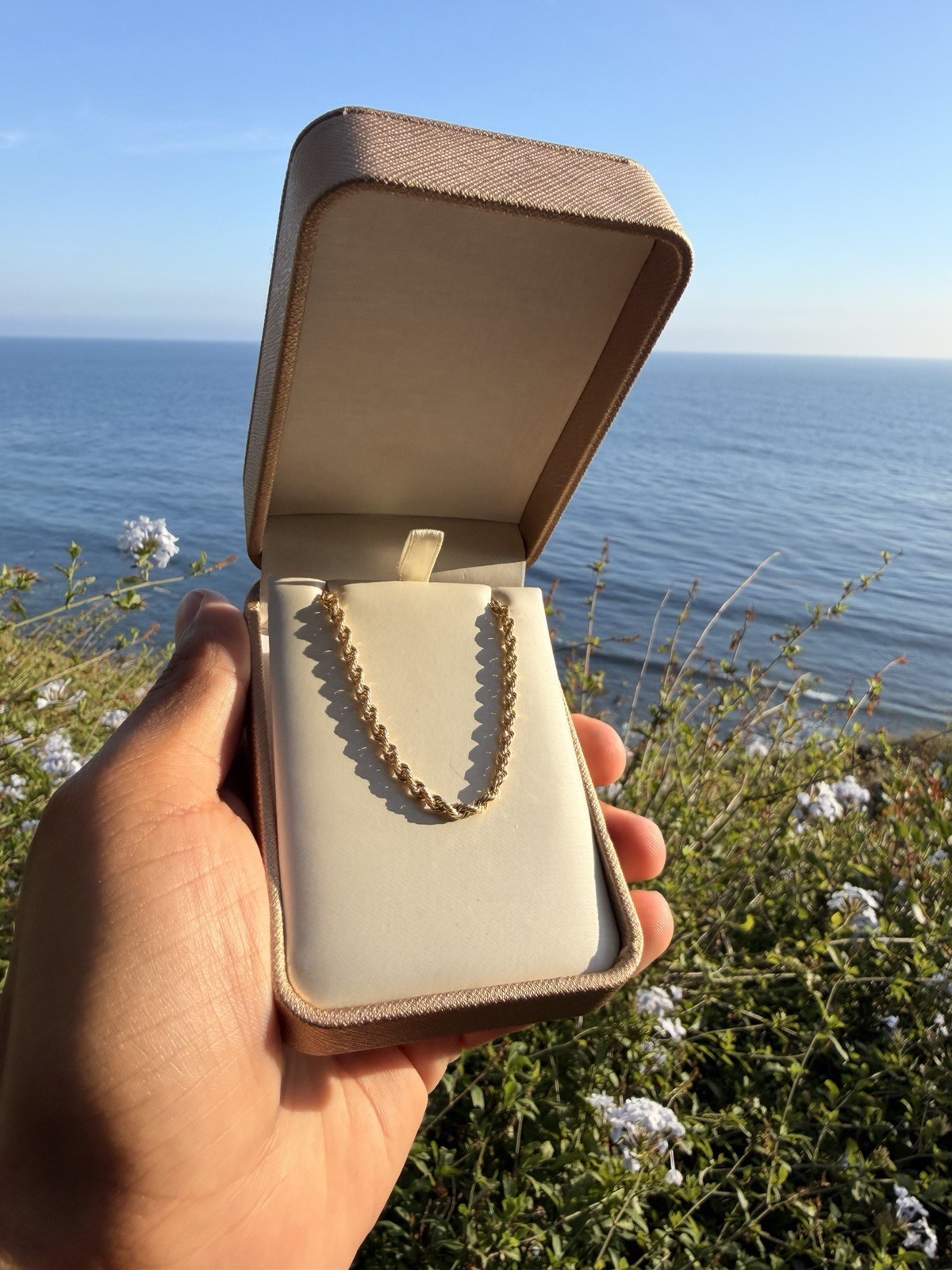 14k Rope Chain Tejido Torzal Yellow Gold 22 Inches 100% Oro14k Garantizado