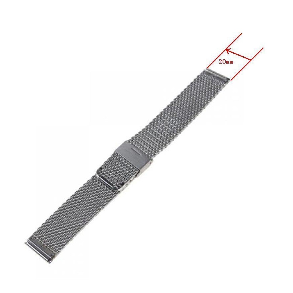 18 Mm Mesh Band Watch Stainless Steel Strap Simple Watches Polished