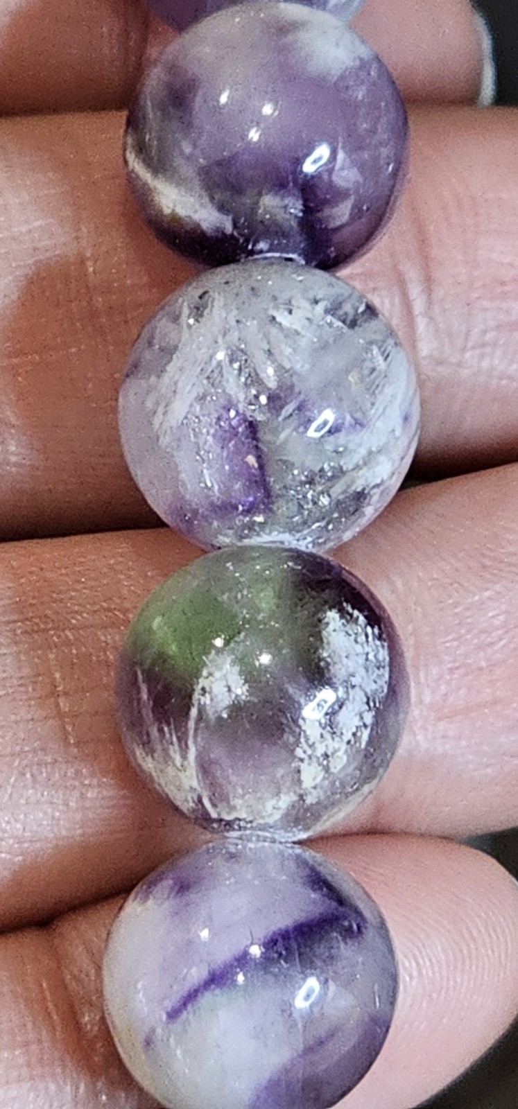 Feather Fluorite Natural Crystal Bracelet 11.8mm