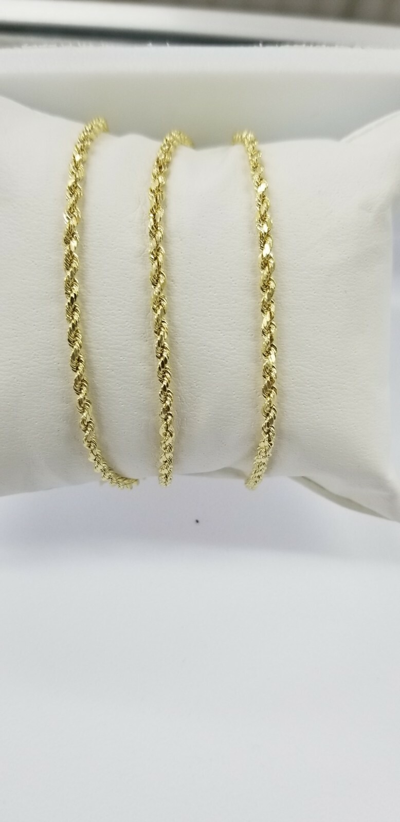 10KT Rope Necklace 2.5 MM, Real 10kt Gold, Diamond Cut Lobster Lock, Brand New