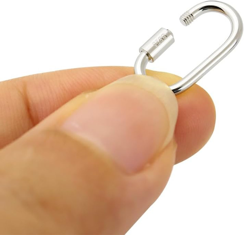 Link Lock Jump Ring 925 Sterling Silver Jewelry Components Carabiner Clasp, Jewe