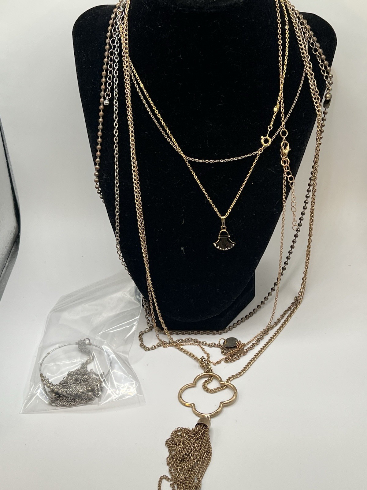 Fashion Jewelry Mixed Lot 10pc Gold Tone Necklaces Chains & Pendants Metal