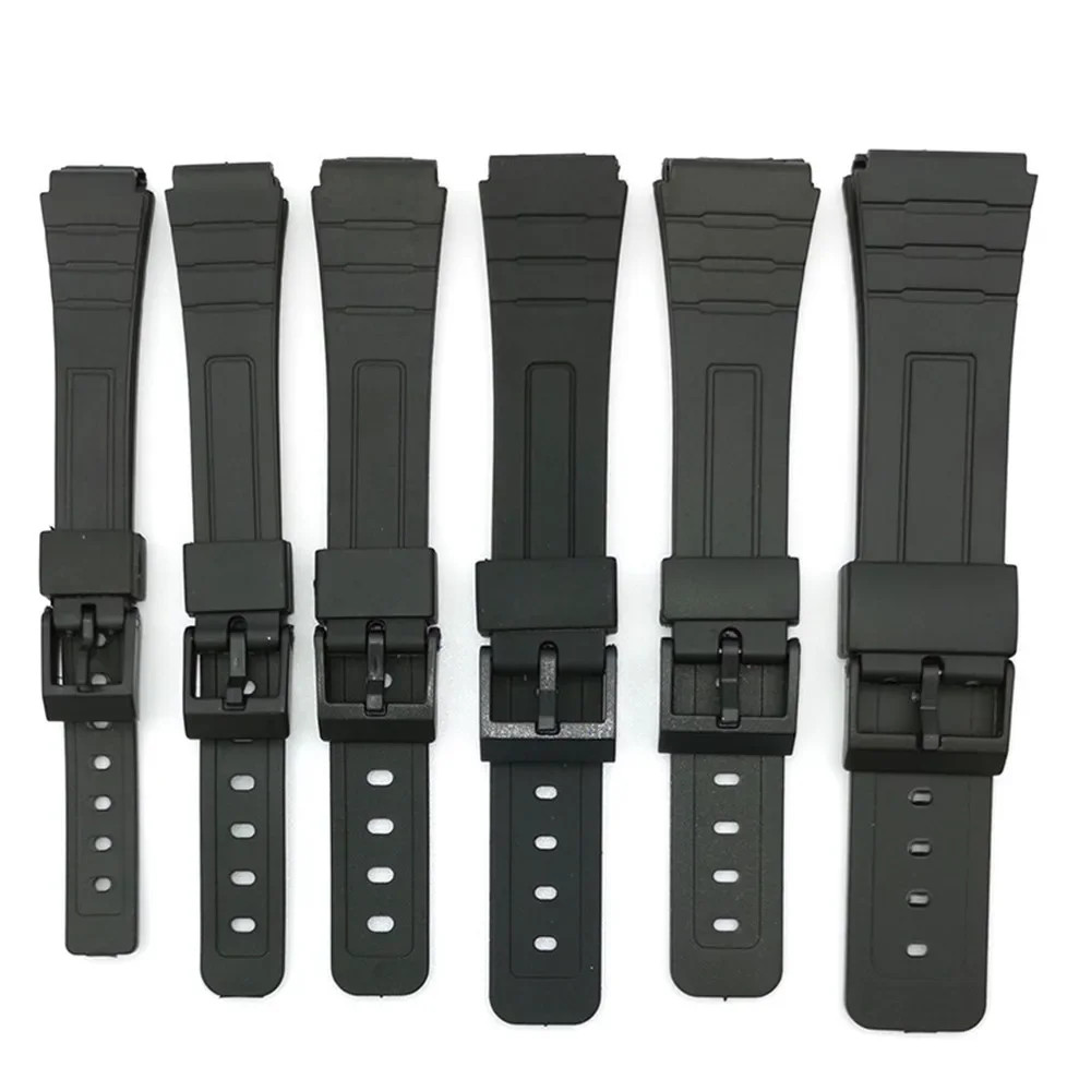 Resin Silicone 12/14/16/18/20/22mm Strap Universal Black PU Watch Band for Casio