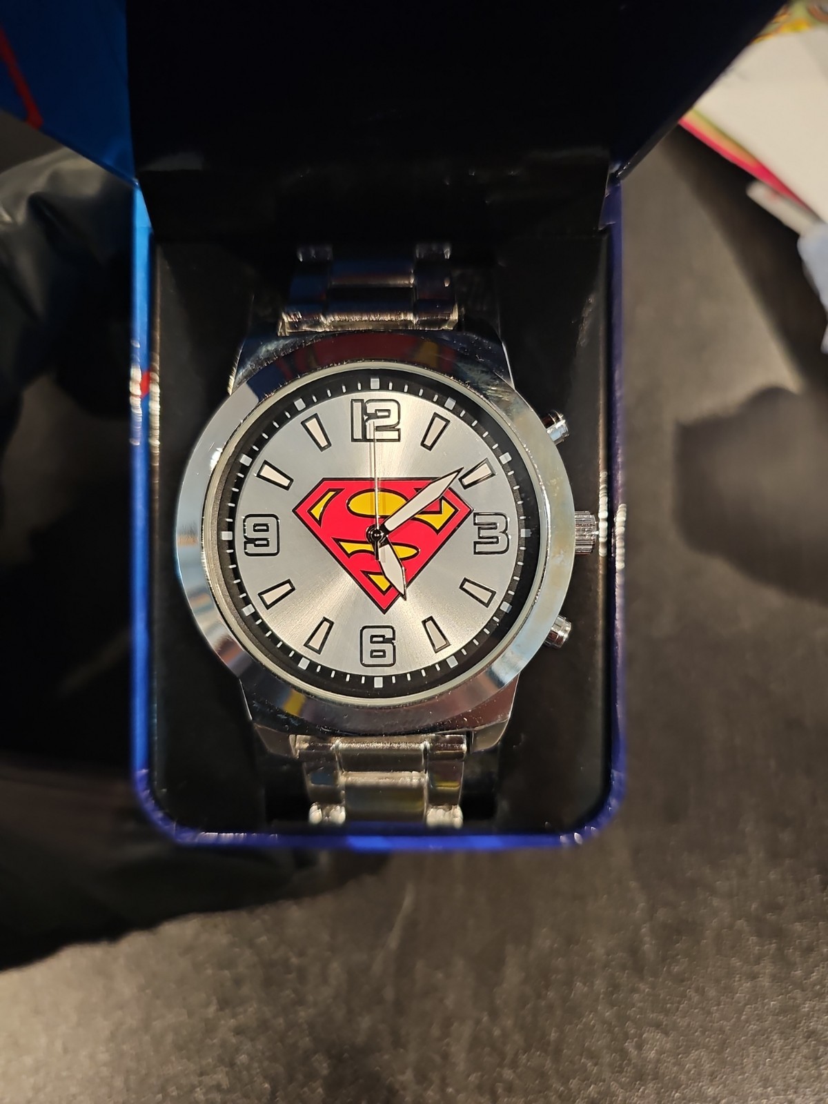 Superman Silver Watch New In Box DC Comics