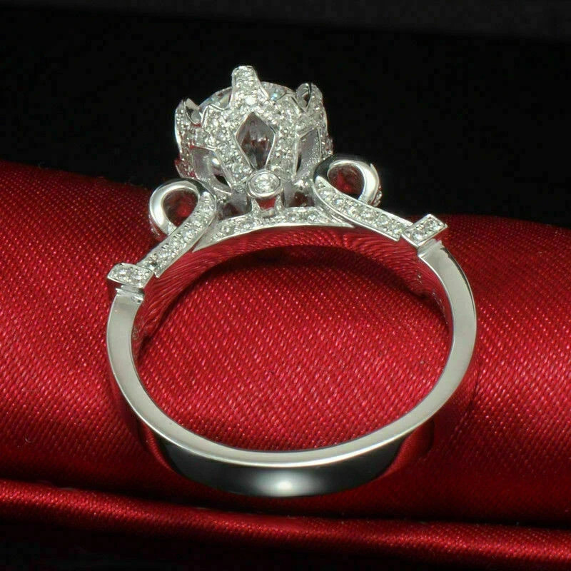 2CT Lab Created Diamond 14K White Gold Finish Women Wedding Ring