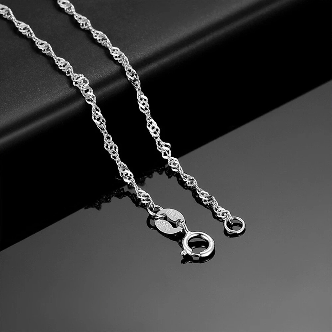 18inch 1.4mm 14k White Gold Singapore rope chain Necklace Made in Italy Gift