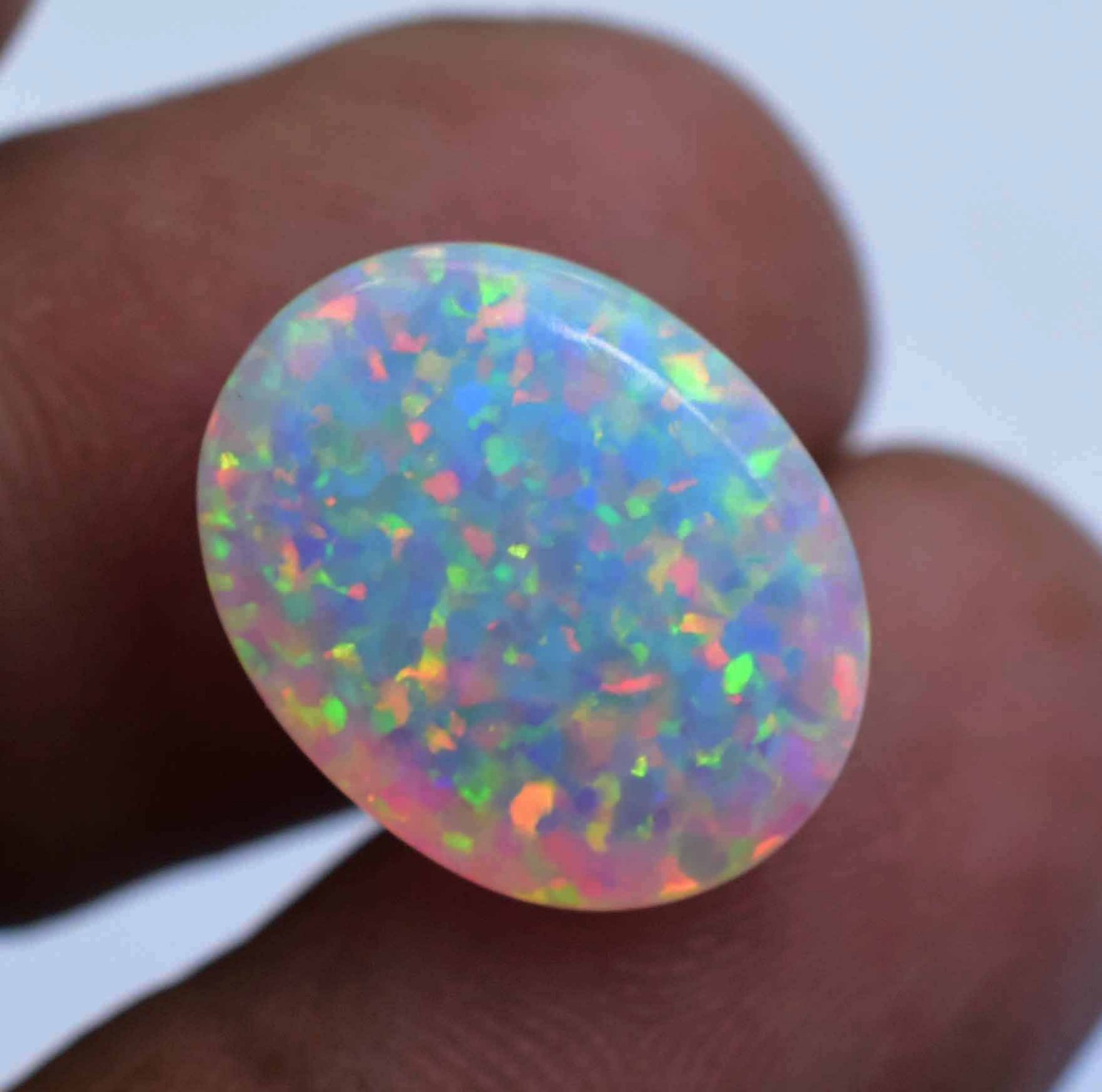 Natural Ethiopian Fire Opal 7.40 CT AGSL Certified Play Of Color Loose Gemstone