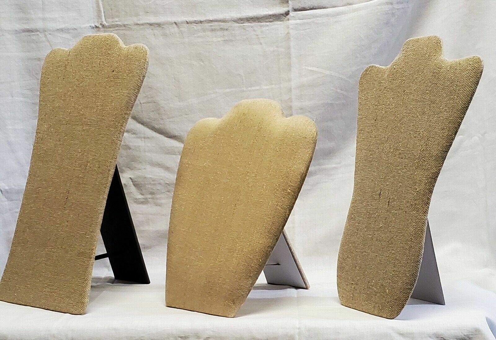 Burlap Necklace Stand – Strong Easel Necklace Display Stand Linen – NEW