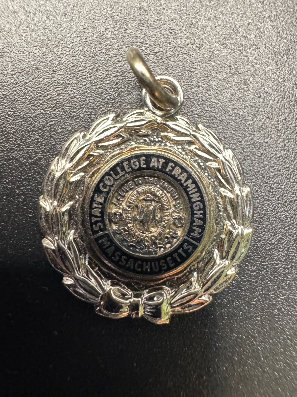 Vtg Sterling Silver 925 State College at Framingham Massachusetts Charm Pendant