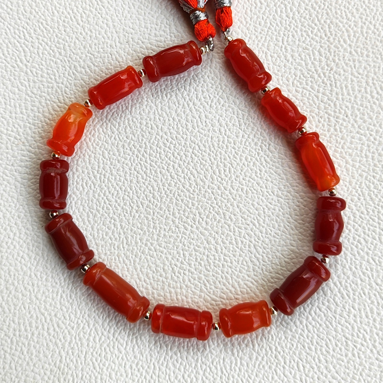 Natural Carnelian Carved Nugget Beads 14-16mm 9″ Strand Orange Gemstone Beads